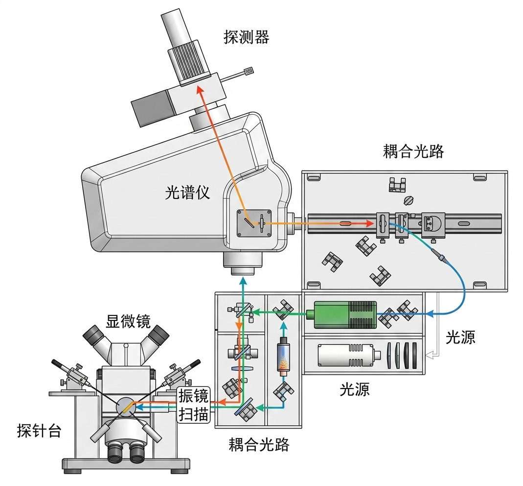 多功能显微荧光系统结构示意图
